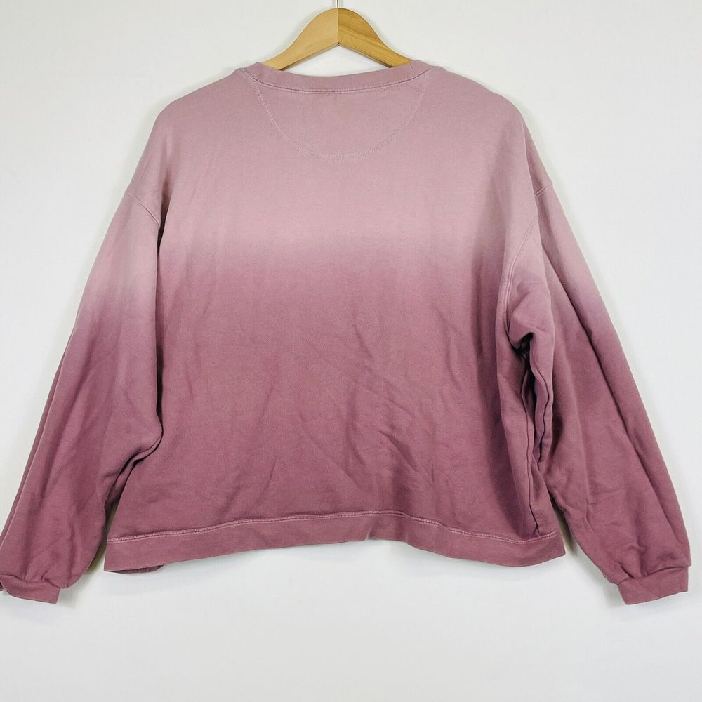 Madewell Purple Ombre Gradient French‎ Terry Cropped Sweatshirt Womens Large - Picture 5 of 6
